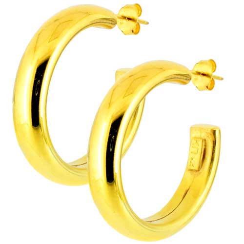 Ασημένια επιχρυσωμένα σκουλαρίκια κρίκοι 925