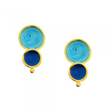 Ασημένια επιχρυσωμένα σκουλαρίκια 925