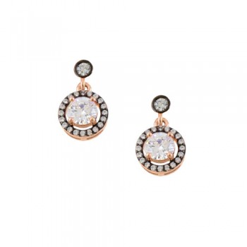 Ασημένια σκουλαρίκια 925 σε ροζ χρώμα