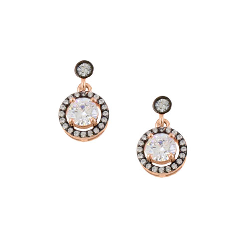 Ασημένια σκουλαρίκια 925 σε ροζ χρώμα