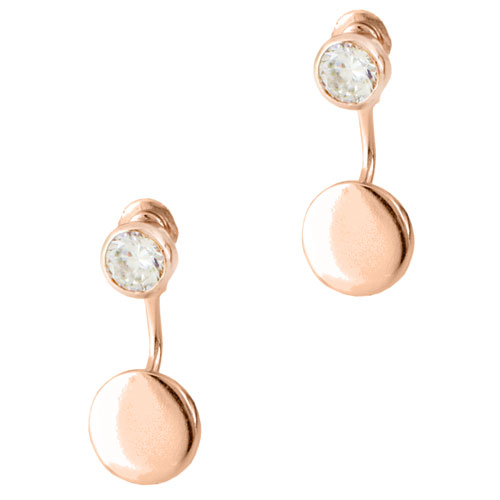 Ασημένια σκουλαρίκια ear jacket 925 σε ροζ χρώμα