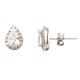 Λευκόχρυσα σκουλαρίκια σταγόνες Κ14 με ζιργκόν