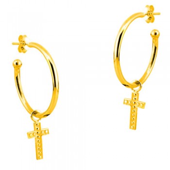 Ασημένια επιχρυσωμένα σκουλαρίκια κρίκοι 925