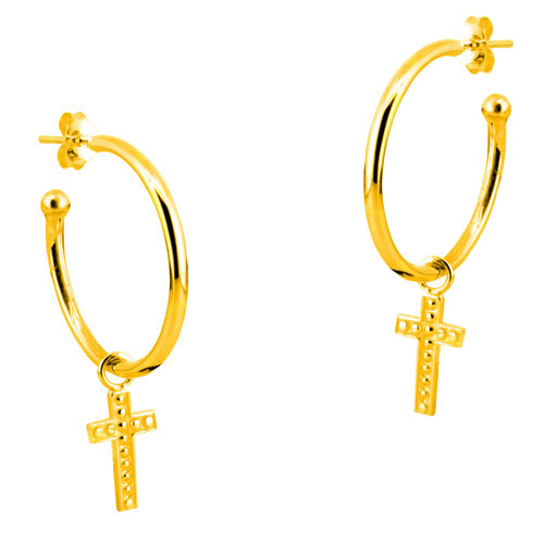 Ασημένια επιχρυσωμένα σκουλαρίκια κρίκοι 925