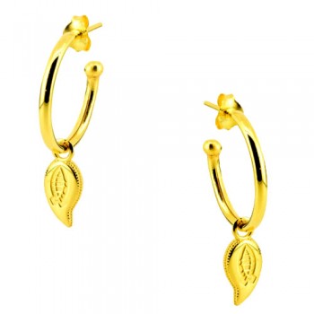 Ασημένια επιχρυσωμένα σκουλαρίκια κρίκοι 925