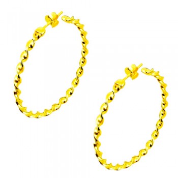 Ασημένια επιχρυσωμένα σκουλαρίκια κρίκοι 925