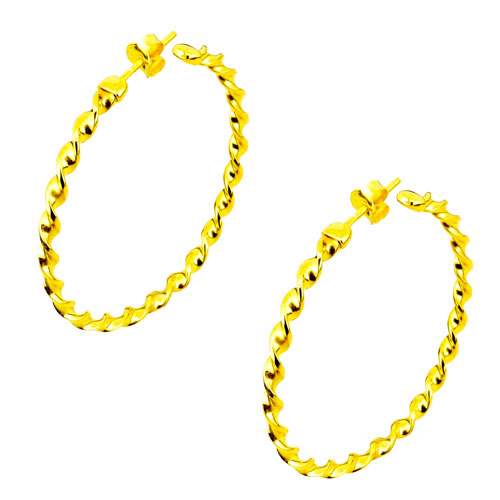 Ασημένια επιχρυσωμένα σκουλαρίκια κρίκοι 925