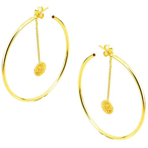 Ασημένια επιχρυσωμένα σκουλαρίκια κρίκοι 925