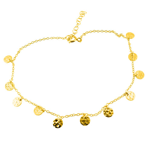 Ασημένιο επιχρυσωμένο βραχιόλι ποδιού 925