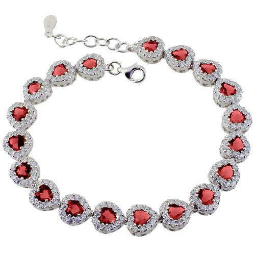 Ασημένιο βραχιόλι ριβιέρα 925 με ζιργκόν