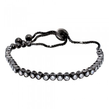 Ασημένιο βραχιόλι ριβιέρα 925 με μαύρο επιπλατίνωμα