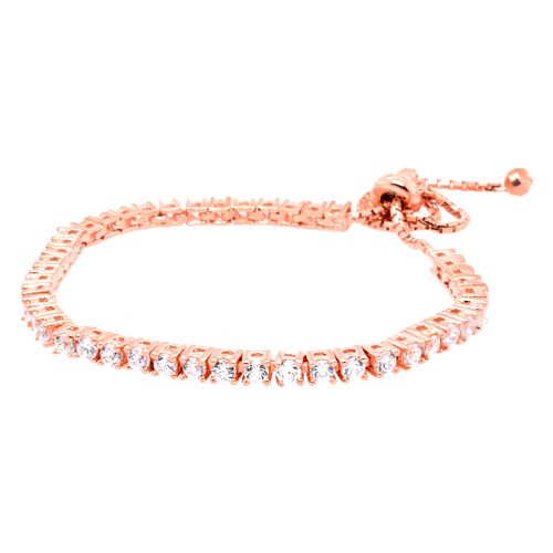 Ασημένιο βραχιόλι ριβιέρα 925 σε ροζ χρώμα