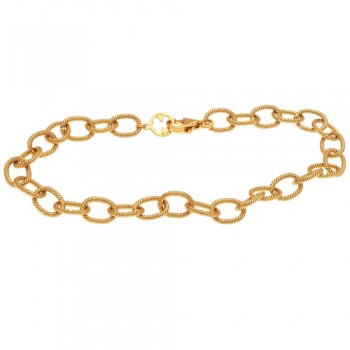 Ασημένιο επιχρυσωμένο βραχιόλι αλυσίδα 925