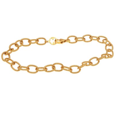 Ασημένιο επιχρυσωμένο βραχιόλι αλυσίδα 925