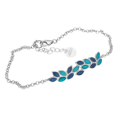 Ασημένιο βραχιόλι 925 μπάρα με φύλλα