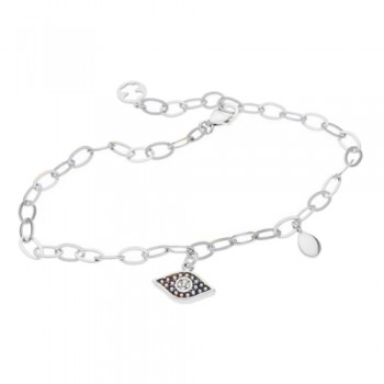 Ασημένιο βραχιόλι μάτι 925 με ζιργκόν