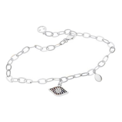 Ασημένιο βραχιόλι μάτι 925 με ζιργκόν