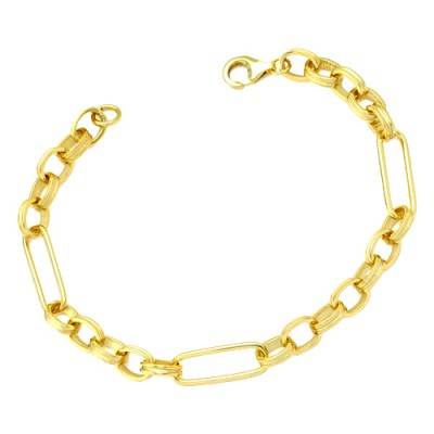 Ασημένιο επιχρυσωμένο βραχιόλι αλυσίδα 925