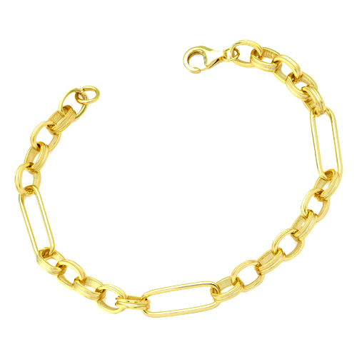 Ασημένιο επιχρυσωμένο βραχιόλι αλυσίδα 925