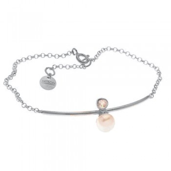 Ασημένιο βραχιόλι μπάρα 925 με μαργαριτάρι