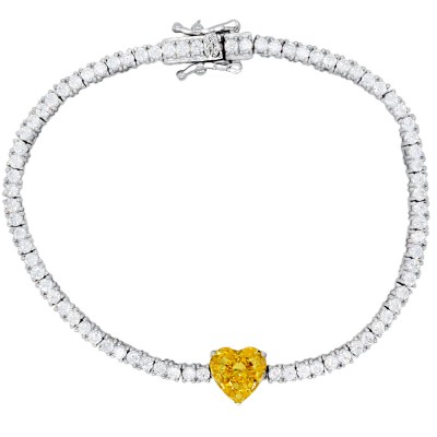 Ασημένιο βραχιόλι ριβιέρα 925 με καρδιά