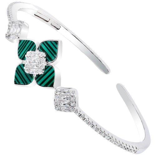 Ασημένιο βραχιόλι χειροπέδα 925 με ζιργκόν