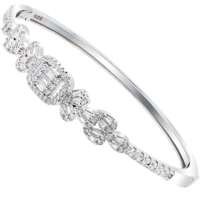 Ασημένιο βραχιόλι χειροπέδα 925 με ζιργκόν