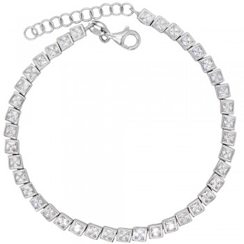 Ασημένιο βραχιόλι ριβιέρα 925 με ζιργκόν