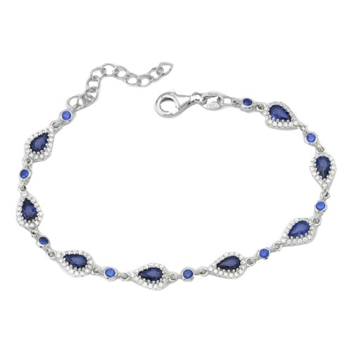 Ασημένιο βραχιόλι ριβιέρα 925 με σταγόνες