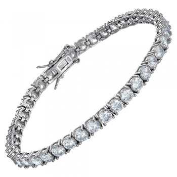 Ασημένιο βραχιόλι ριβιέρα 925 με ζιργκόν