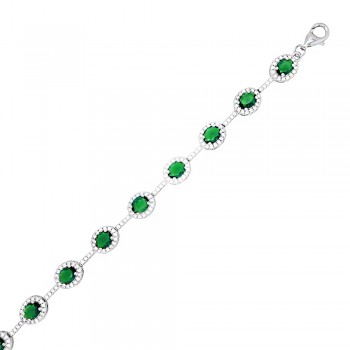 Ασημένιο βραχιόλι ριβιέρα 925 με ζιργκόν