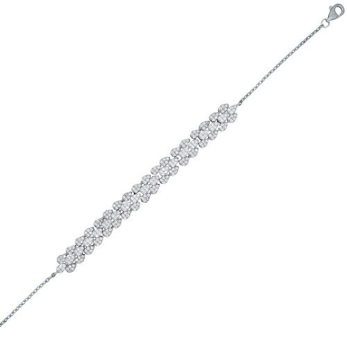 Ασημένιο νυφικό βραχιόλι σταγόνες 925 με ζιργκόν