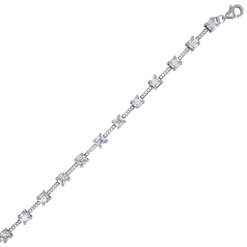 Ασημένιο βραχιόλι ριβιέρα 925 με ζιργκόν