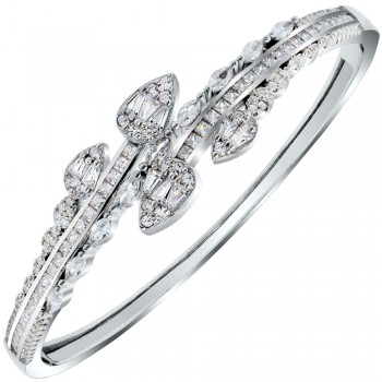 Ασημένιο βραχιόλι χειροπέδα 925 με ζιργκόν