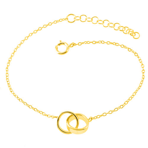 Ασημένιο επιχρυσωμένο βραχιόλι κύκλοι 925