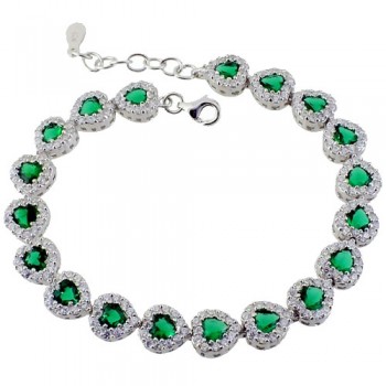 Ασημένιο βραχιόλι ριβιέρα 925 με ζιργκόν