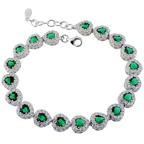 Ασημένιο βραχιόλι ριβιέρα 925 με ζιργκόν