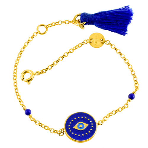 Ασημένιο επιχρυσωμένο βραχιόλι μάτι 925