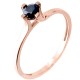 Μονόπετρο δαχτυλίδι από ροζ χρυσό Κ9 με ζιργκόν