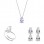 Ασημένιο σετ νυφικών κοσμημάτων 925 με σκουλαρίκια, κολιέ, δαχτυλίδι