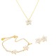 Ασημένιο επιχρυσωμένο σετ κοσμημάτων 925 με κολιέ, σκουλαρίκια, βραχιόλι