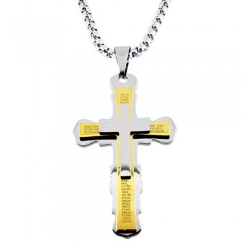 Ατσάλινος ανδρικός σταυρός με αλυσίδα