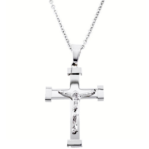 Ατσάλινος ανδρικός σταυρός με αλυσίδα