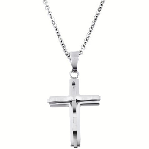 Ατσάλινος ανδρικός σταυρός με αλυσίδα