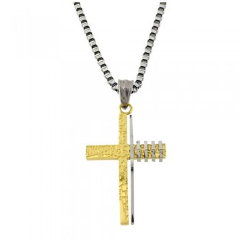 Ατσάλινος ανδρικός σταυρός με αλυσίδα