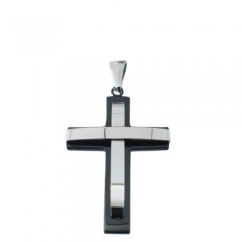 Ατσάλινος ανδρικός σταυρός με αλυσίδα