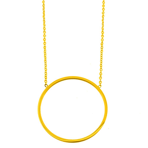 Ατσάλινο κολιέ σε κίτρινο χρώμα