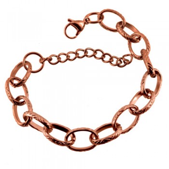 Ατσάλινο βραχιόλι σε ροζ χρώμα