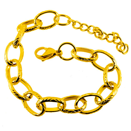 Ατσάλινο βραχιόλι σε κίτρινο χρώμα