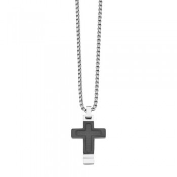 Ατσάλινος ανδρικός σταυρός και αλυσίδα